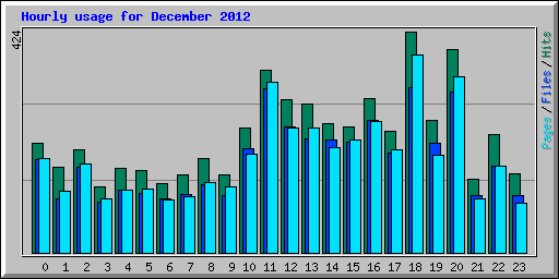 Hourly usage for December 2012