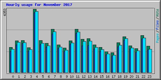Hourly usage for November 2017