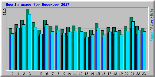 Hourly usage for December 2017